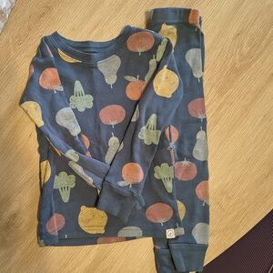 Kids Navy Vegetable-Print Long Sleeve Top